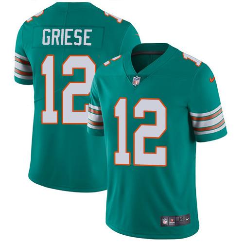 Nike Miami Dolphins #12 Bob Griese Aqua Green Alternate Youth Stitched NFL Vapor Untouchable Limited Jersey->youth nfl jersey->Youth Jersey